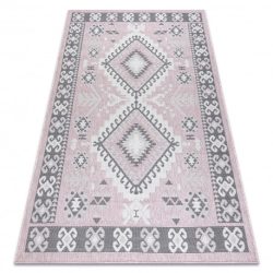 Fonott sizal szőnyeg SION azték 3007 lapos szövött rózsaszín / ecru 80x150 cm