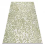 Kab. Fonott sizal szőnyeg SION Levelek, tropikus 22128 lapos szövött ecru / zöld 120x170 cm