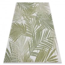   Fonott sizal szőnyeg SION pálmalevelek, tropikus 2837 lapos szövött ecru / zöld 60x200 cm