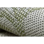 Kab. Fonott sizal szőnyeg SION pálmalevelek, tropikus 2837 lapos szövött ecru / zöld 60x250 cm