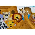 Kab. BAMBINO 2685 mosható szőnyeg Állatok, Hajó gyerekeknek csúszásgátló - kék / barna  80x150 cm