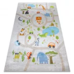 Kab. BAMBINO 50230 mosható szőnyeg Állatkert, utcák gyerekeknek csúszásgátló - bézs / zöld 80x150 cm