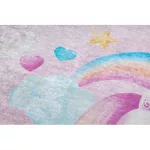 Kab. BAMBINO 2533 mosható szőnyeg Egyszarvú, szivárvány gyerekeknek csúszásgátló - rózsaszín 120x170 cm