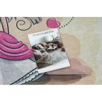 Kab. BAMBINO 43020 mosható szőnyeg Hercegnő, csillagok gyerekeknek csúszásgátló - krém / rózsaszín 120x170 cm