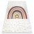 Kab. BAMBINO 46960 mosható szőnyeg Szivárvány, pöttyök gyerekeknek csúszásgátló - fehér / barna 120x170 cm