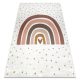 Kab. BAMBINO 46960 mosható szőnyeg Szivárvány, pöttyök gyerekeknek csúszásgátló - fehér / barna 120x170 cm