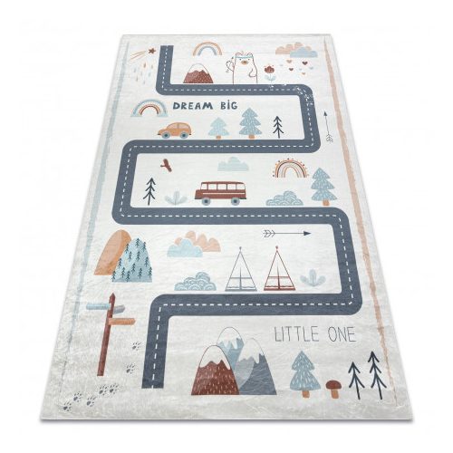 Kab. BAMBINO 46980 mosható szőnyeg Erdő gyerekeknek csúszásgátló - fehér / zöld 120x170 cm