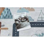 Kab. BAMBINO 46980 mosható szőnyeg Erdő gyerekeknek csúszásgátló - fehér / zöld 120x170 cm