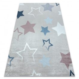   Kab. BAMBINO 48130 mosható szőnyeg Csillagok gyerekeknek csúszásgátló - bézs / szürke 120x170 cm