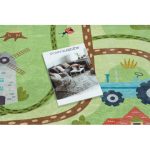 Kab. BAMBINO 50200 mosható szőnyeg Falu gyerekeknek csúszásgátló - zöld / barna  120x170 cm