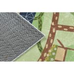 Kab. BAMBINO 50200 mosható szőnyeg Falu gyerekeknek csúszásgátló - zöld / barna  120x170 cm