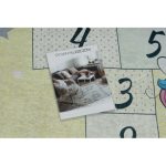 Kab. BAMBINO 54060 mosható szőnyeg Egyszarvú, komló gyerekeknek csúszásgátló - rózsaszín / sárga 120x170 cm