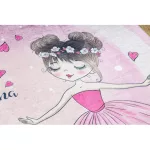 Kab. BAMBINO 2161 mosható szőnyeg Balerina, cica gyerekeknek csúszásgátló - rózsaszín 160x220 cm