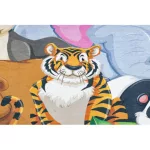 Kab. BAMBINO 2651 mosható szőnyeg Állatok, dzsungel gyerekeknek csúszásgátló - zöld / barna  140x200 cm