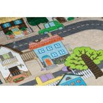 Kab. BAMBINO 34600 mosható szőnyeg Város, utcák gyerekeknek csúszásgátló - bézs / szürke 140x200 cm