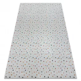   Kab. BAMBINO 47890 mosható szőnyeg Pöttyök gyerekeknek csúszásgátló - fehér / barna 140x200 cm