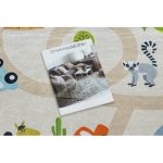 Kab. BAMBINO 50230 mosható szőnyeg Állatkert, utcák gyerekeknek csúszásgátló - bézs / zöld 140x200 cm
