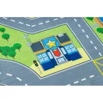 Kab. BAMBINO 9028 mosható szőnyeg Város, utcák gyerekeknek csúszásgátló - zöld / szürke 160x220 cm