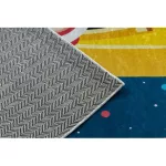 Kab. BAMBINO 42810 mosható szőnyeg Rakéta, bolygók gyerekeknek csúszásgátló - kék / barna  160x220 cm