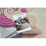 Kab. BAMBINO 43020 mosható szőnyeg Hercegnő, csillagok gyerekeknek csúszásgátló - krém / rózsaszín 160x220 cm