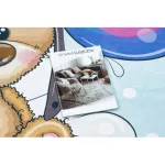 Kab. BAMBINO 43030 mosható szőnyeg Mackó, a pilóta gyerekeknek csúszásgátló - kék / barna  160x220 cm