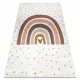 Kab. BAMBINO 46960 mosható szőnyeg Szivárvány, pöttyök gyerekeknek csúszásgátló - fehér / barna 160x220 cm