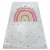 Kab. BAMBINO 47810 mosható szőnyeg Szivárvány, pöttyök gyerekeknek csúszásgátló - fehér / rózsaszín 160x220 cm
