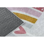 Kab. BAMBINO 47810 mosható szőnyeg Szivárvány, pöttyök gyerekeknek csúszásgátló - fehér / rózsaszín 160x220 cm