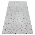 Kab. BAMBINO 47890 mosható szőnyeg Pöttyök gyerekeknek csúszásgátló - fehér / barna 160x220 cm