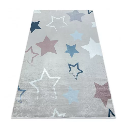 Kab. BAMBINO 48130 mosható szőnyeg Csillagok gyerekeknek csúszásgátló - bézs / szürke 160x220 cm