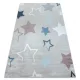 Kab. BAMBINO 48130 mosható szőnyeg Csillagok gyerekeknek csúszásgátló - bézs / szürke 160x220 cm