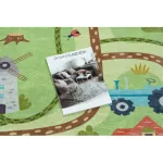 Kab. BAMBINO 50200 mosható szőnyeg Falu gyerekeknek csúszásgátló - zöld / barna  160x220 cm