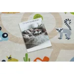 Kab. BAMBINO 50230 mosható szőnyeg Állatkert, utcák gyerekeknek csúszásgátló - bézs / zöld 160x220 cm