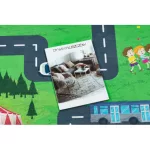 Kab. BAMBINO 2660 mosható szőnyeg Város, utcák gyerekeknek csúszásgátló - zöld / szürke 200x290 cm