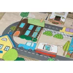 Kab. BAMBINO 34600 mosható szőnyeg Város, utcák gyerekeknek csúszásgátló - bézs / szürke 200x290 cm
