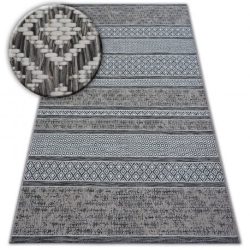 Fonott sizal szőnyeg LOFT 21118 boho elefántcsont/ezüst/szürke 60x110 cm