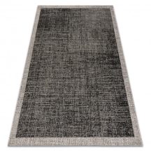   Fonott sizal floorlux szőnyeg 20401 Keret fekete / ezüst  240x330 cm