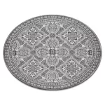Kab. Fonott sizal szőnyeg LOFT 21193 Kör boho elefántcsont/ezüst/szürke kör 120 cm