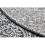 Kab. Fonott sizal szőnyeg LOFT 21193 Kör boho elefántcsont/ezüst/szürke kör 120 cm