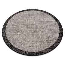   Fonott sizal floorlux szőnyeg Kör 20401 ezüst / fekete kör 160 cm