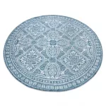 Kab. Fonott sizal szőnyeg LOFT 21193 Kör boho elefántcsont/ezüst/kék kör 160 cm