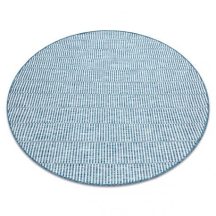   Fonott sizal szőnyeg LOFT 21198 Kör boho elefántcsont/ezüst/kék kör 160 cm