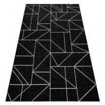   Fonott sizal floorlux szőnyeg 20605 fekete / ezüst HÁROMSZÖGEK, GEOMETRIAI  120x170 cm