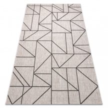   Fonott sizal floorlux szőnyeg 20605 ezüst / fekete / bézs HÁROMSZÖGEK, GEOMETRIAI  120x170 cm