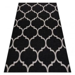Fonott sizal floorlux szőnyeg 20608 marokkói rácsos fekete / ezüst 120x170 cm