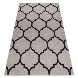 Fonott sizal floorlux szőnyeg 20608 marokkói rácsos ezüst / fekete 120x170 cm