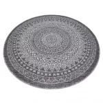 Kab. Fonott sizal szőnyeg LOFT 21207 Rozetta Kör boho elefántcsont/ezüst/szürke kör 120 cm