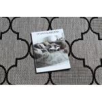 Kab. Fonott sizal floorlux szőnyeg 20607 marokkói rácsos ezüst / fekete 160x230 cm