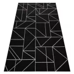Kab. Fonott sizal floorlux szőnyeg 20605 fekete / ezüst HÁROMSZÖGEK, GEOMETRIAI  240x330 cm