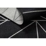 Kab. Fonott sizal floorlux szőnyeg 20605 fekete / ezüst HÁROMSZÖGEK, GEOMETRIAI  80x150 cm